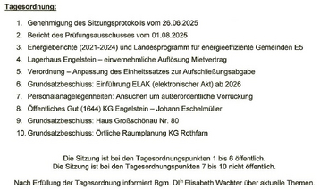 Tagesordnungspunkte 02.10.2025