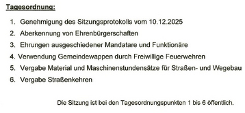 Tagesordnungspunkte 12.02.2026