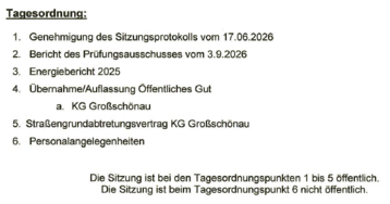 Tagesordnungspunkte 16.09.2026